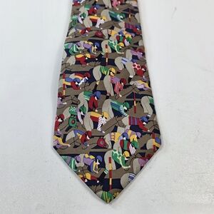 Alynn Neckwear Horse Racing Silk Tie Equestrian Novelty Made USA 59"